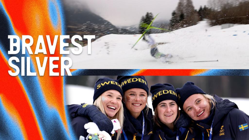 Sweden survive crash chaos to win silver in cross-country relay