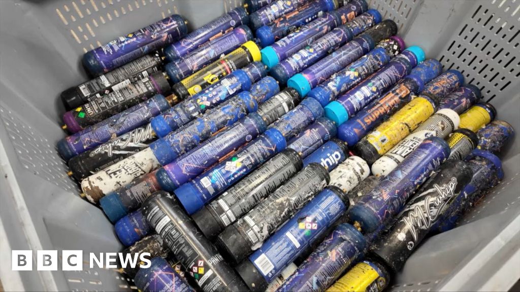 Laughing gas canisters explode at waste centres hundreds of times a week, firms say