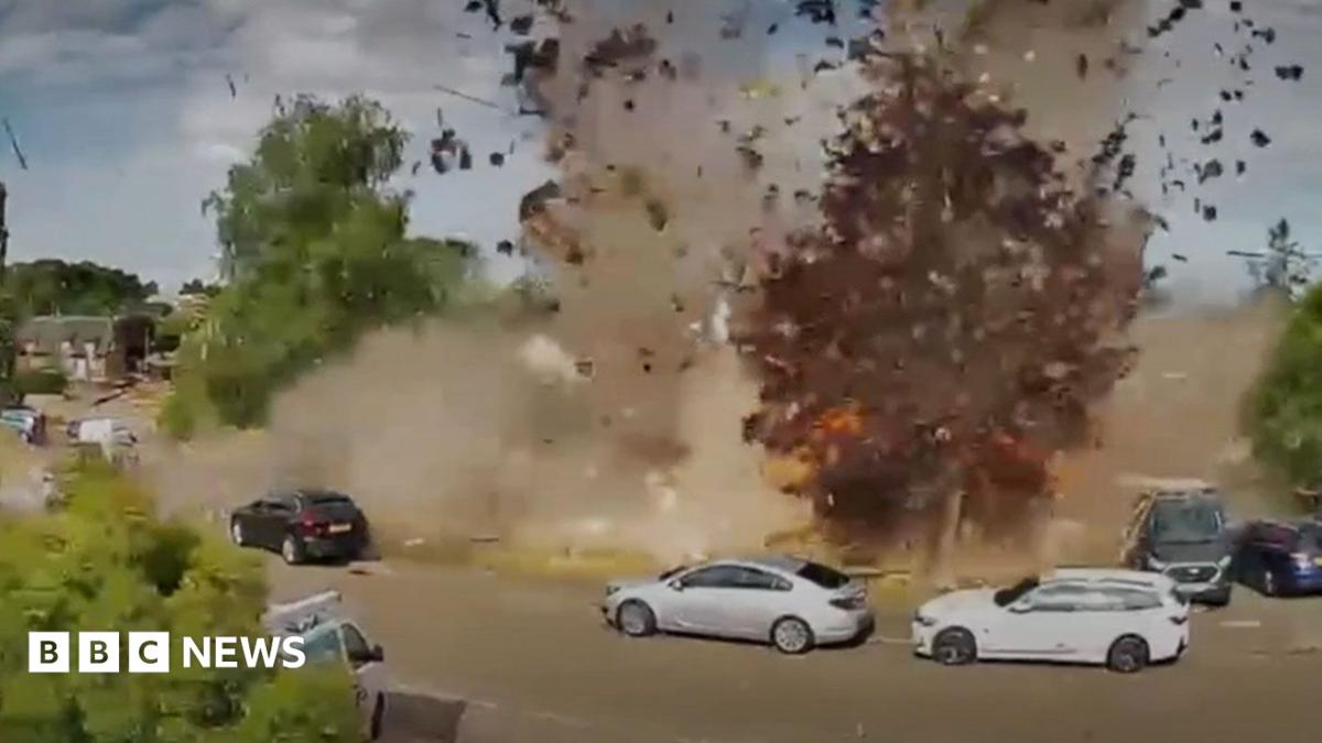 Watch: Bungalow destroyed in explosion captured on camera