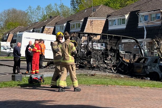 Car fire spreads to caravan and house in Sinfin as people told to 'keep windows and doors closed'