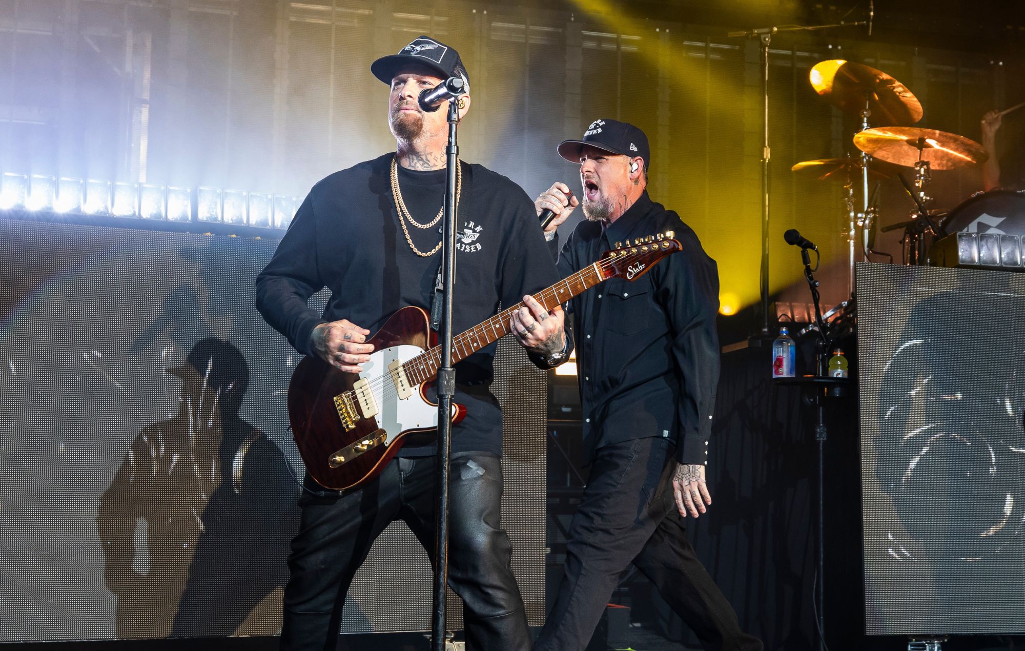 Good Charlotte join Hilary Duff on-stage at Madison Square Garden just hours after the Madden Brothers’ company carried out mass layoffs at US music journalism titles