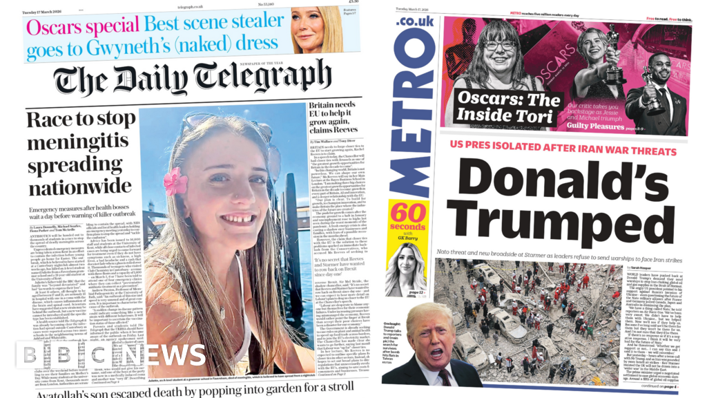 The Papers: 'Race to stop meningitis spreading' and 'Donald's Trumped'