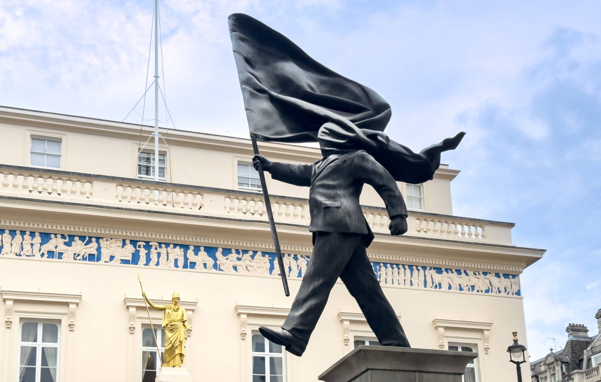 Council “exploring all options” for Banksy’s flag statue in London