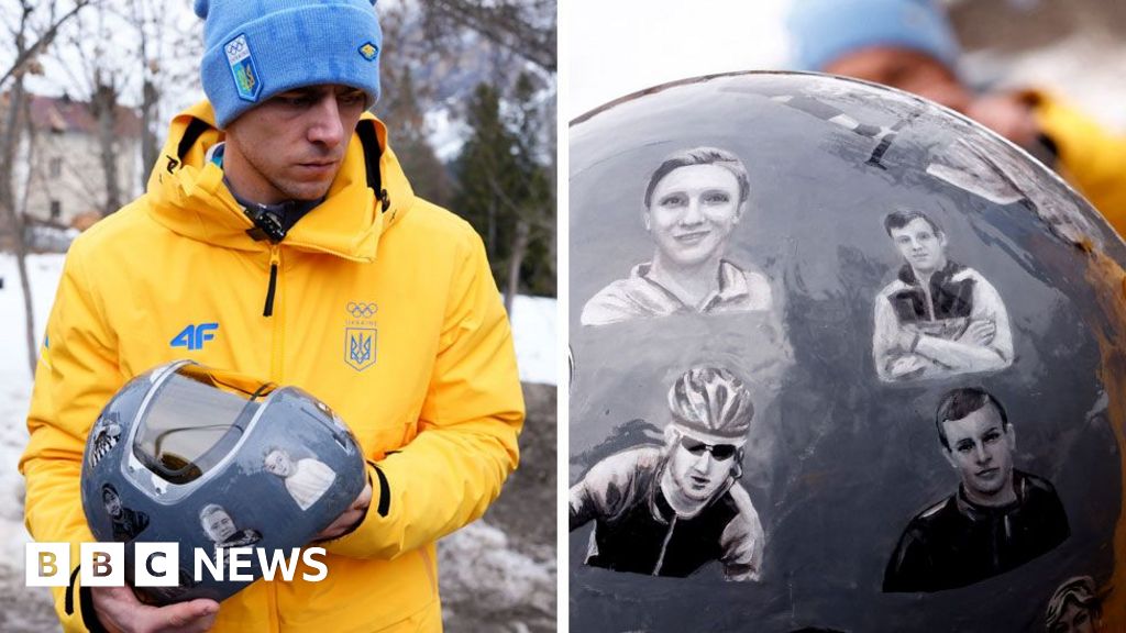 Boxers, dancers and weightlifters - the war dead pictured on banned Ukrainian slider's helmet