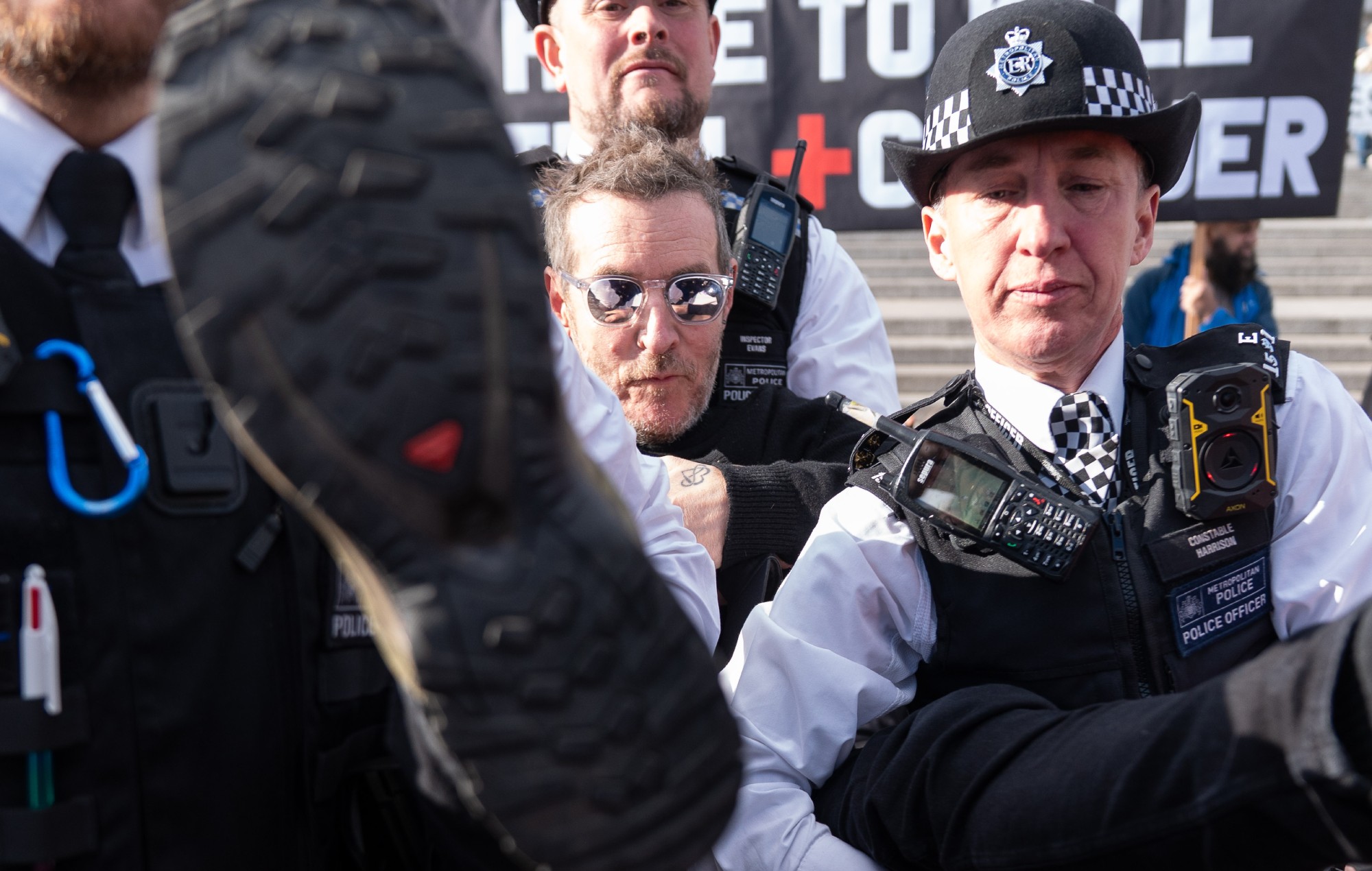 Massive Attack’s Robert Del Naja shares statement and photos after “unlawful” arrest at Palestine Action protest: “The sense of madness can be overcome”