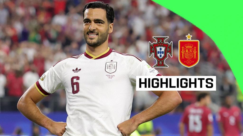 Watch: Spain into quarter-finals after Merino's late winner against Portugal