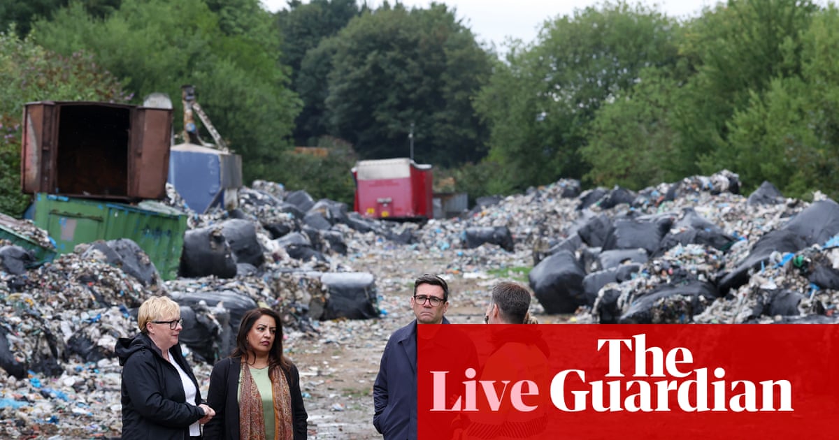 UK politics: Burnham says fly-tippers will be forced to pay for the clean-up when they dump waste illegally – as it happened