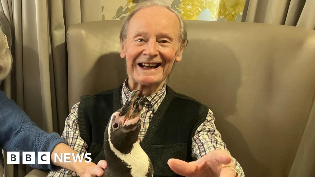 Penguins delight residents in care home visit
